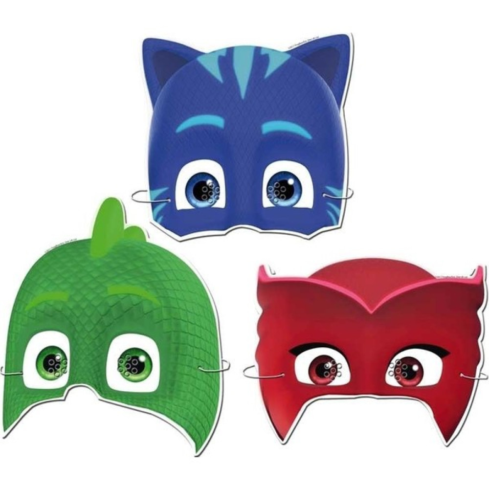 PartiniSeç 6 Adet Pijamaskeliler Karton Maske, Pj Masks Doğum Günü Maskesi Oyuncak Fiyatı