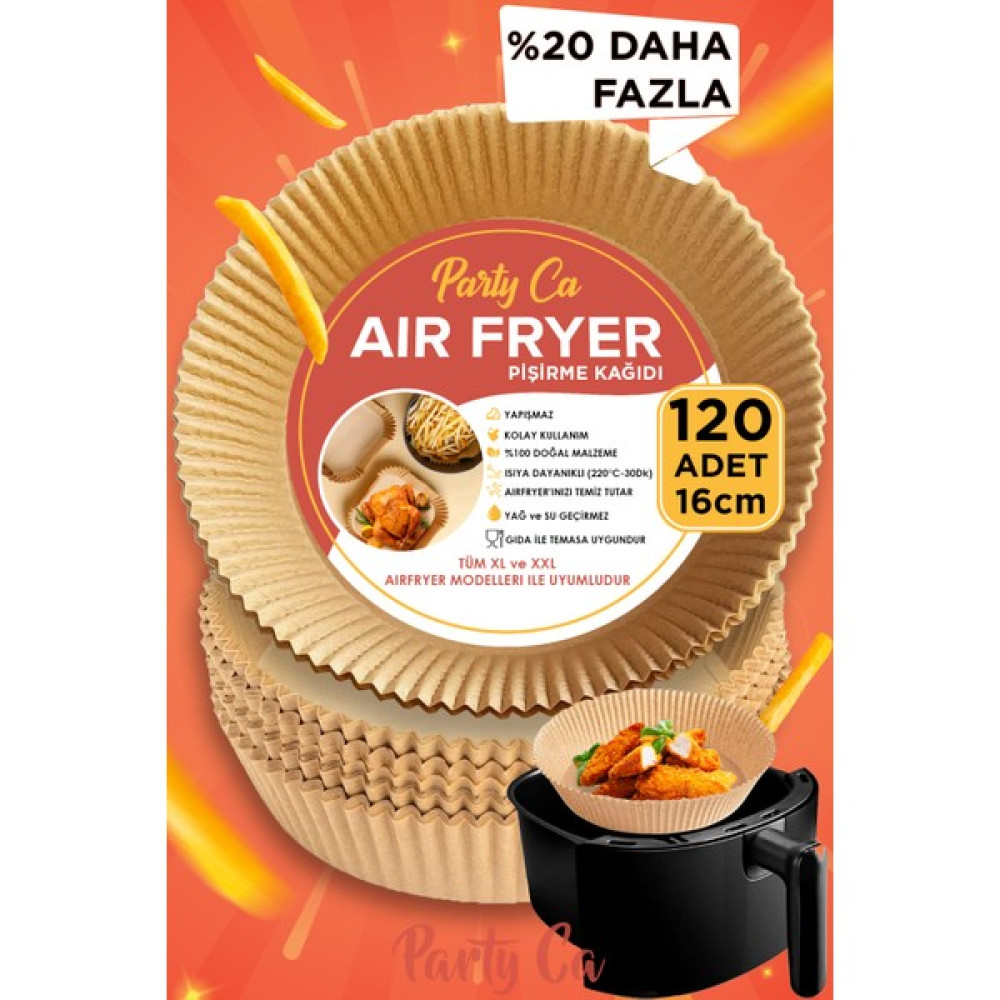 Party Ca Airfryer Pişirme Kağıdı Yağsız Hava Fritözü Philips Tefal Xiaomi 120 Adet 16CM Yuvarlak Pişirme Kağıdı Fiyatı