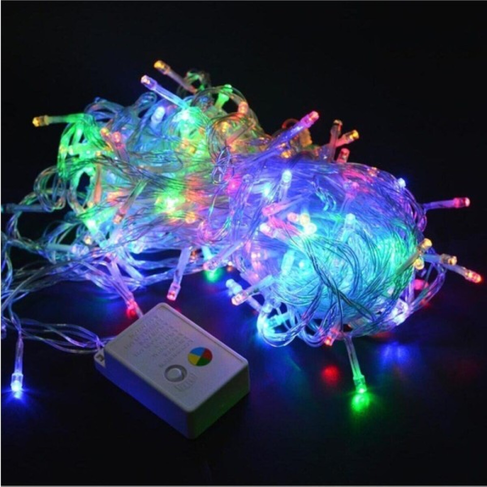 Party Gross LED Işık Renkli 10 Metre Yılbaşı Işığı Fişli Şeffaf Kablolu 8 Fonksiyonlu - 10 m Led Aydınlatmalar Fiyatı