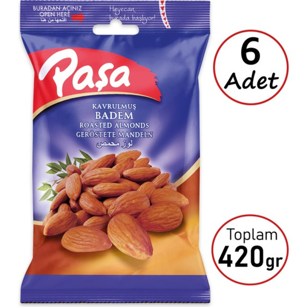 Paşa Kuruyemiş Badem 70 gr x 6 Adet Diğer Fiyatı