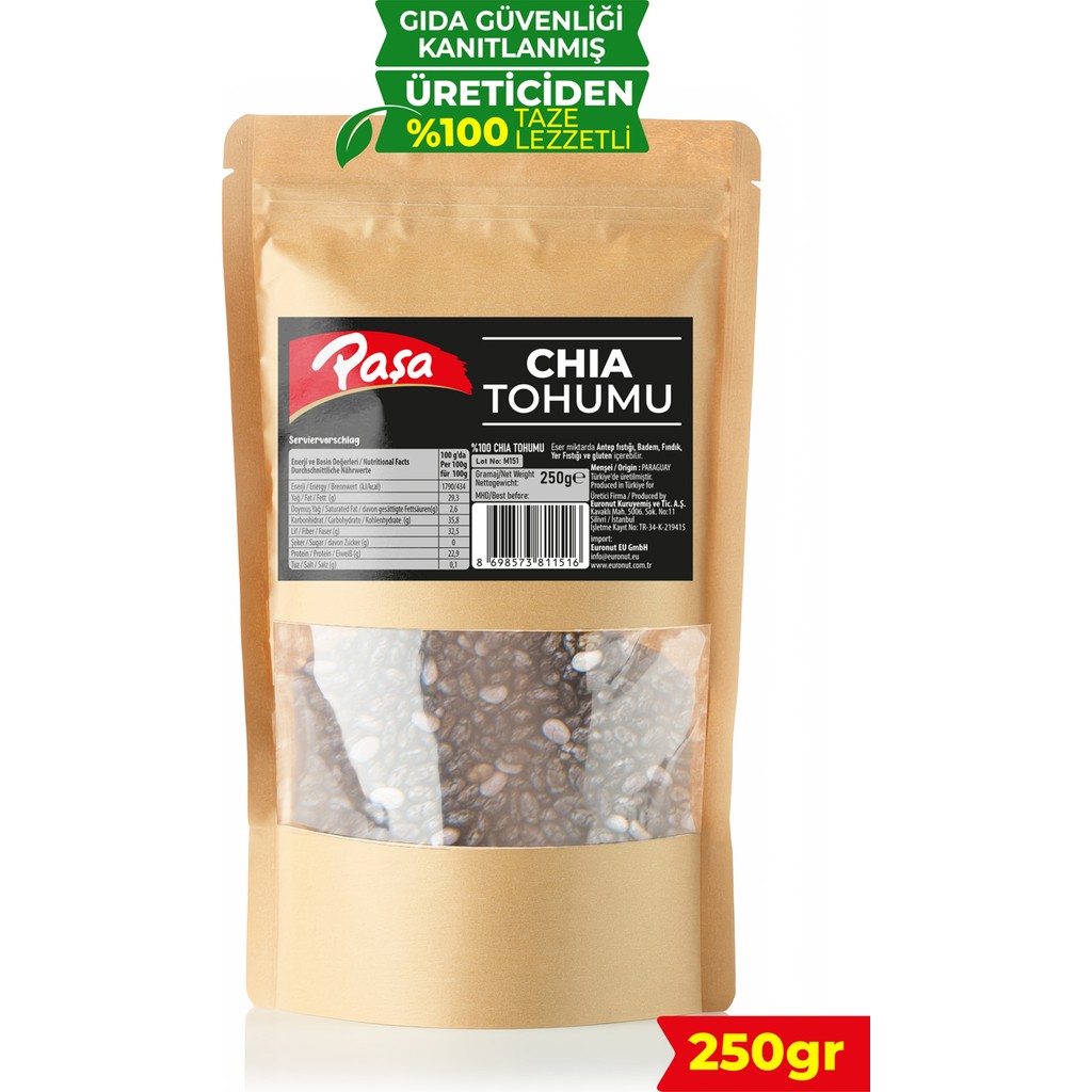 Paşa Kuruyemiş Chia Tohumu 250 gr – Yüksek Lifli ve Omega-3 Kaynağı Diğer Fiyatı
