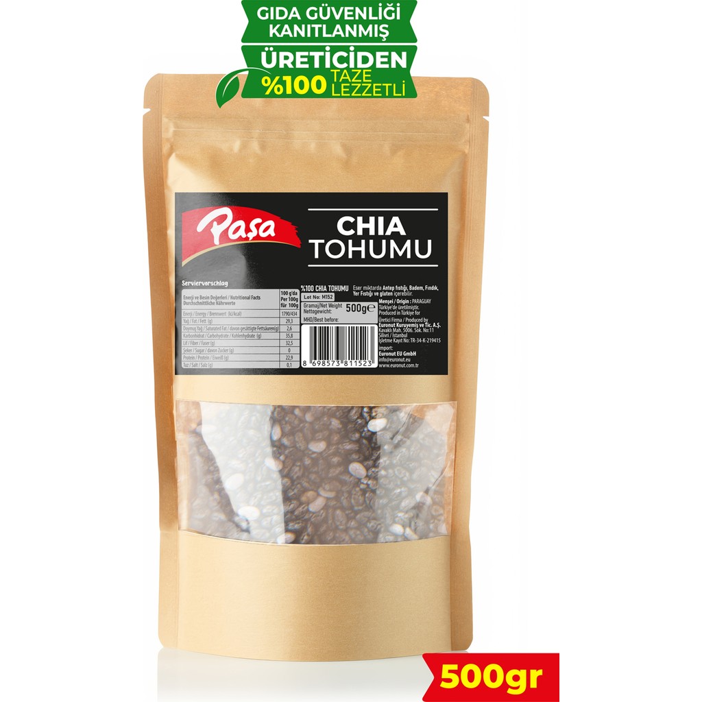 Paşa Kuruyemiş Chia Tohumu 500 gr – Yüksek Lifli ve Omega-3 Kaynağı Diğer Fiyatı