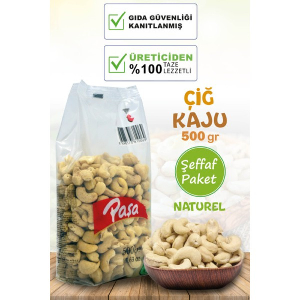 Paşa Kuruyemiş Çiğ Kaju Fıstığı 500 gr (Naturel) Kuruyemiş Fiyatı
