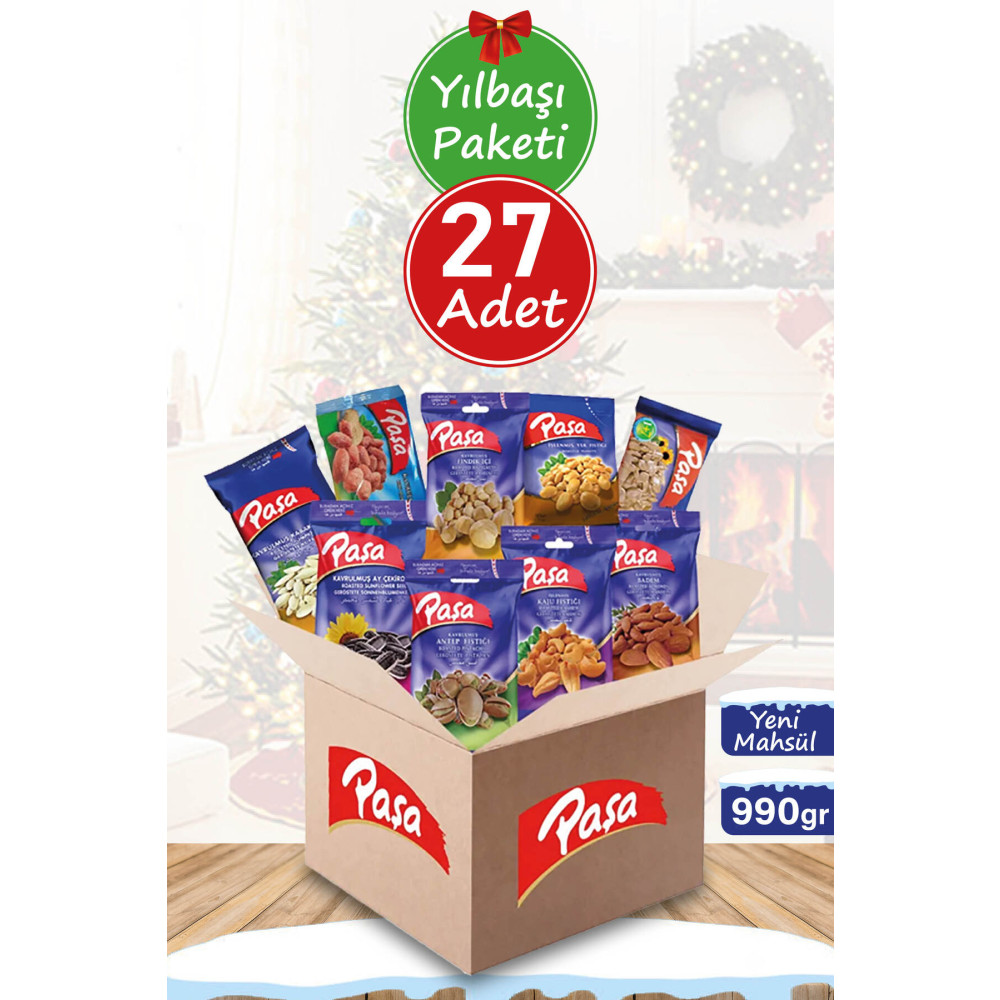 Paşa Kuruyemiş Lezzeti Keşfet Lüx Paket 990 gr - 27 Paket (NATUREL 1. KALİTE) Kuruyemiş Fiyatı