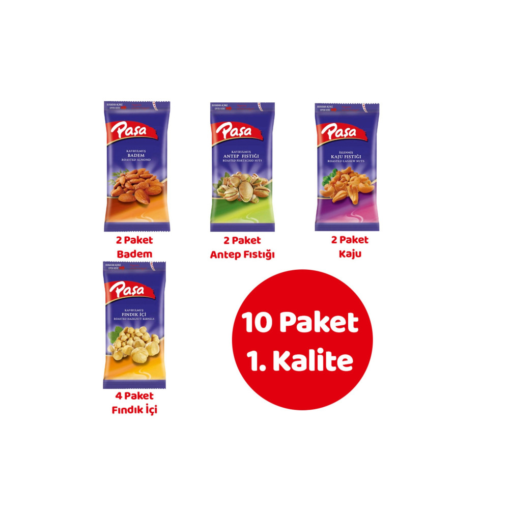 Paşa Kuruyemiş Paşa Karışık 40 gr X 10 Adet (NATUREL 1. KALİTE) Kuruyemiş Fiyatı