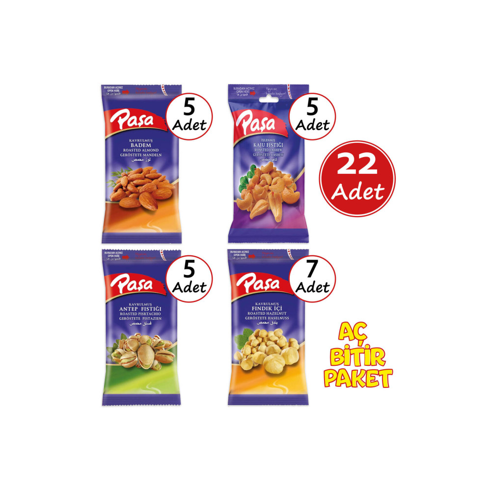Paşa Kuruyemiş Paşa Karışık 40 gr X 22 Adet (NATUREL 1. KALİTE) Kuruyemiş Fiyatı
