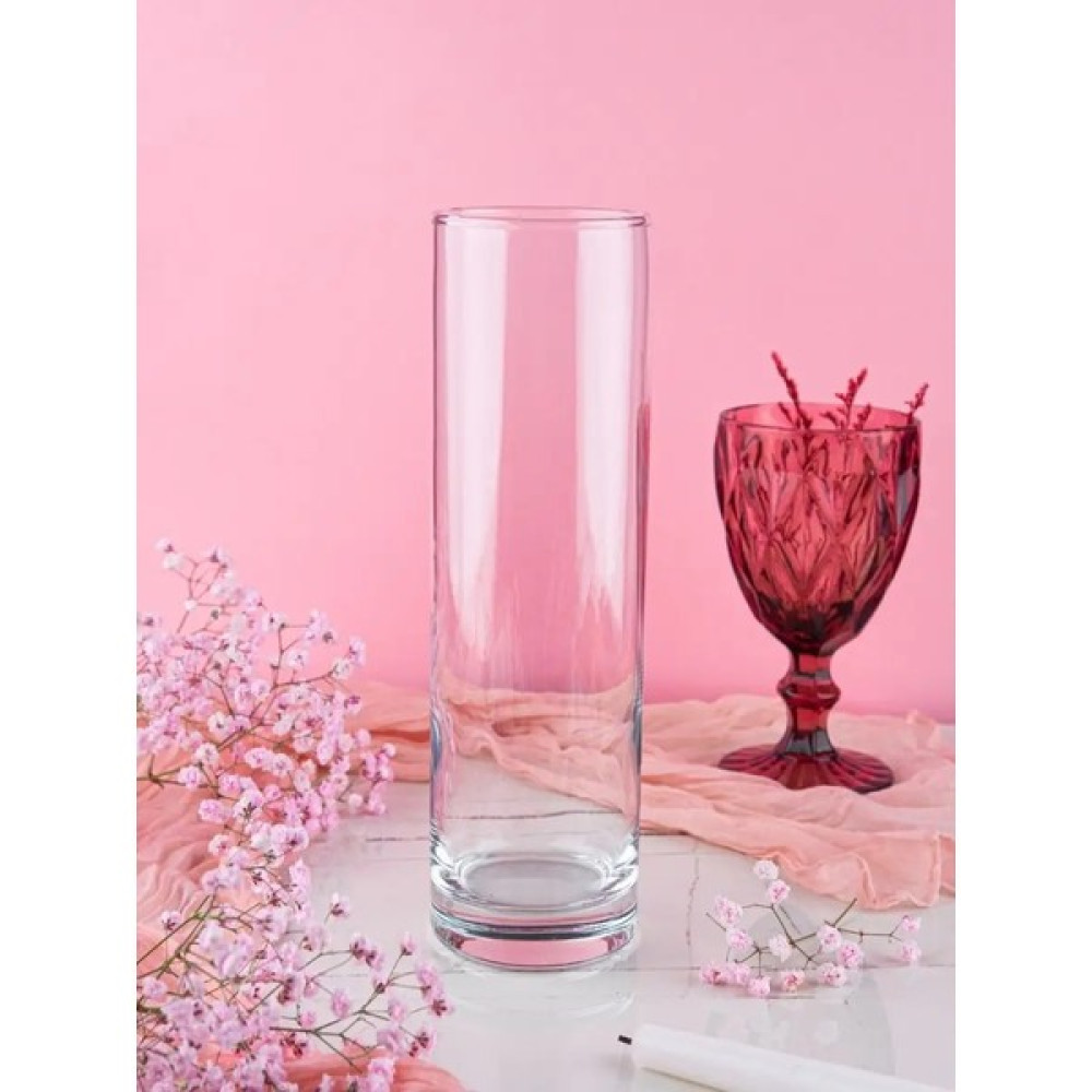 Paşabahçe Denizli El Imalati 10 cm x 20 cm - El Işciliği Silindir Vazo Cam PS200 Kalın Tabandır Kesinlikle - Şeffaf Vazo Fiyatı