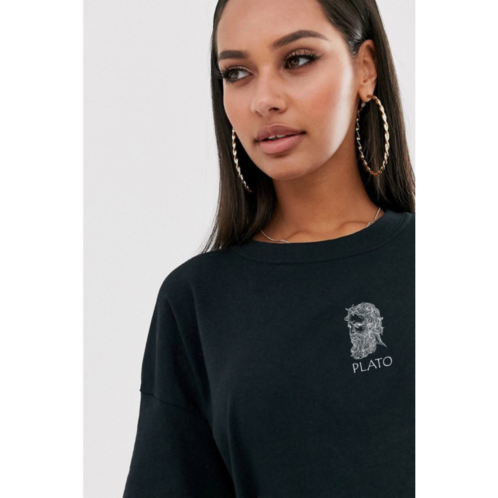 Pasage Azurco Oversize Plato Baskılı Siyah Tshirt M Beden Bayan T-shirt Fiyatı