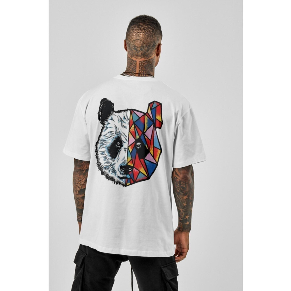 Pasage Oversize Panda Baskılı Beyaz Tshirt M Beden Bayan T-shirt Fiyatı