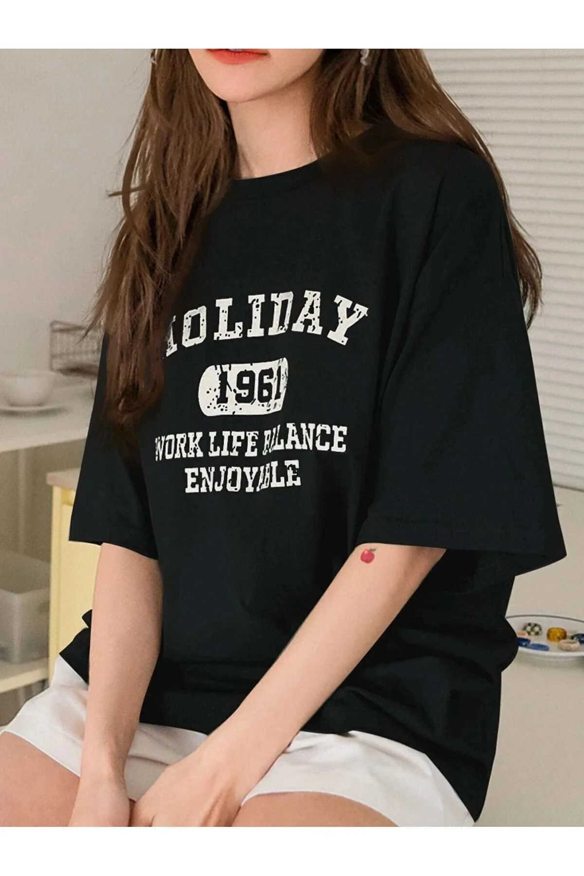 Pasage Unisex Siyah Bisiklet Yaka T-shirt 4XL Beden Bayan T-shirt Fiyatı
