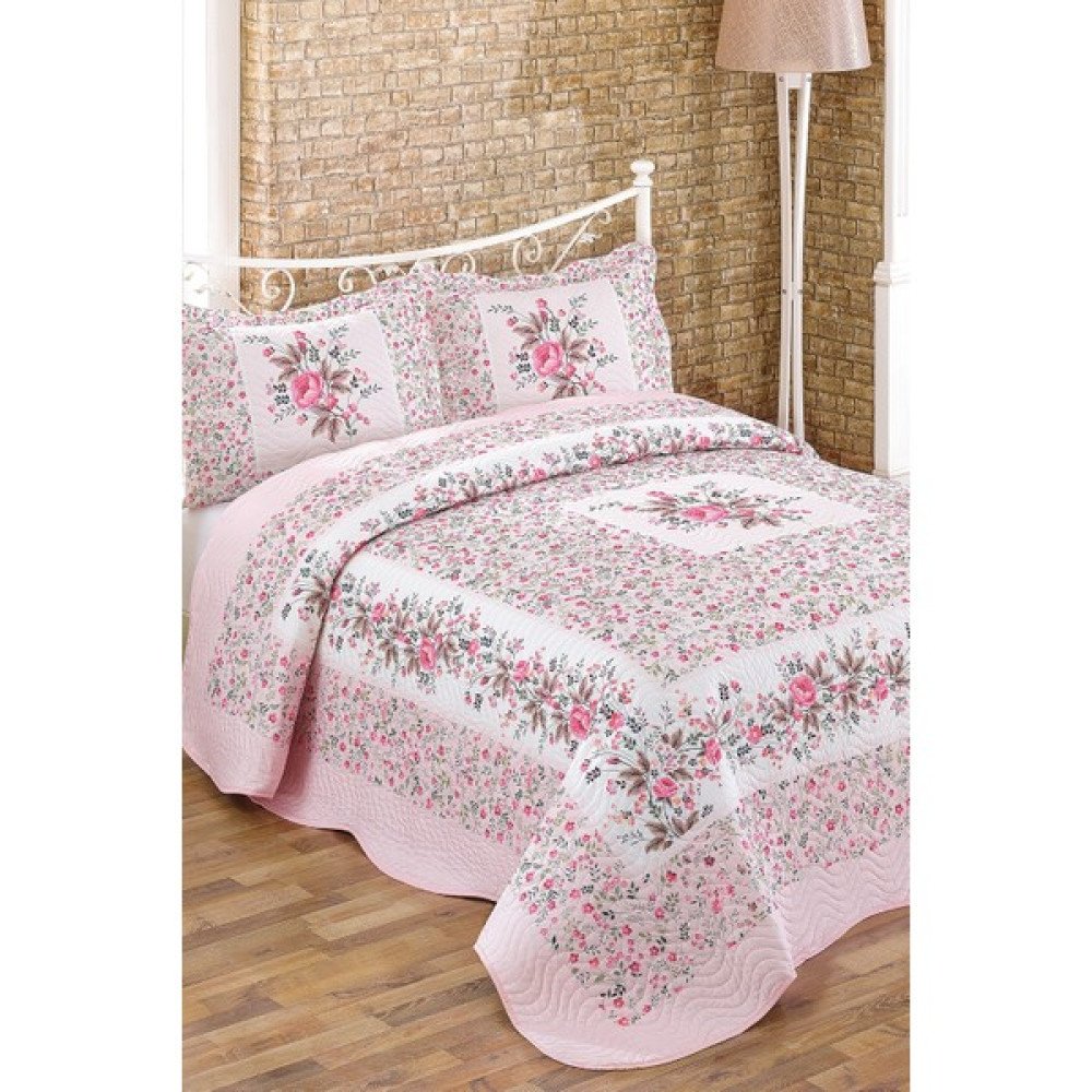 pasajceyiz Örtüm Mia Çift Kişilik Kapitone Yatak Örtüsü - 250 x 260 cm - Pembe Yatak Örtüsü Fiyatı