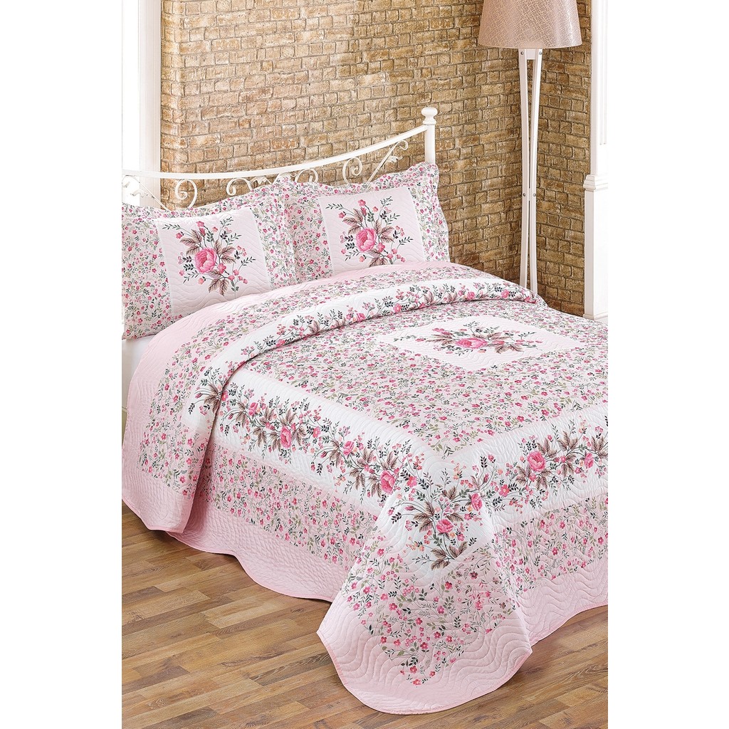 pasajceyiz Örtüm Mia Çift Kişilik Kapitone Yatak Örtüsü - 250 x 260 cm - Pembe Yatak Örtüsü Fiyatı