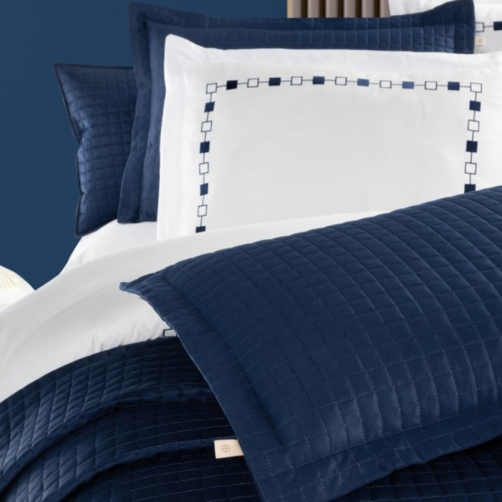Pasıonı - Saten - Elegante - Çift Kişilik Yatak Örtüsü Takımı - 260 x 270 cm - Lacivert Yatak Örtüsü Fiyatı
