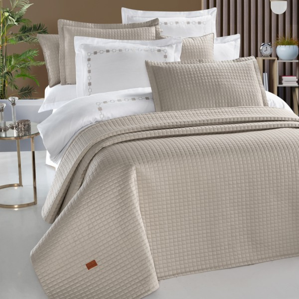 Pasıonı - Saten - Elegante - Çift Kişilik Yatak Örtüsü Takımı - 260 x 270 cm - Taş Yatak Örtüsü Fiyatı