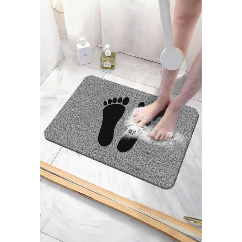 Paspas Yap Ayak Izli Banyo Paspası Kaymaz Taban Yumuşak ve Esnek Paspas Islak Zemin Hijyenik Paspas (40X60 Cm) Klozet Takımı Fiyatı