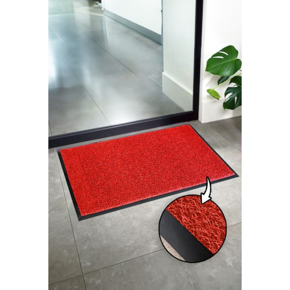 Paspas Yap Iç ve Dış Mekan Kıvırcık Paspas Suya Dayanıklı Kauçuk Kenarlı Dış Kapı Paspas - Kırmızı - 100 x 1000 cm Dış Mekan & Bahçe Oyuncakları Fiyatı