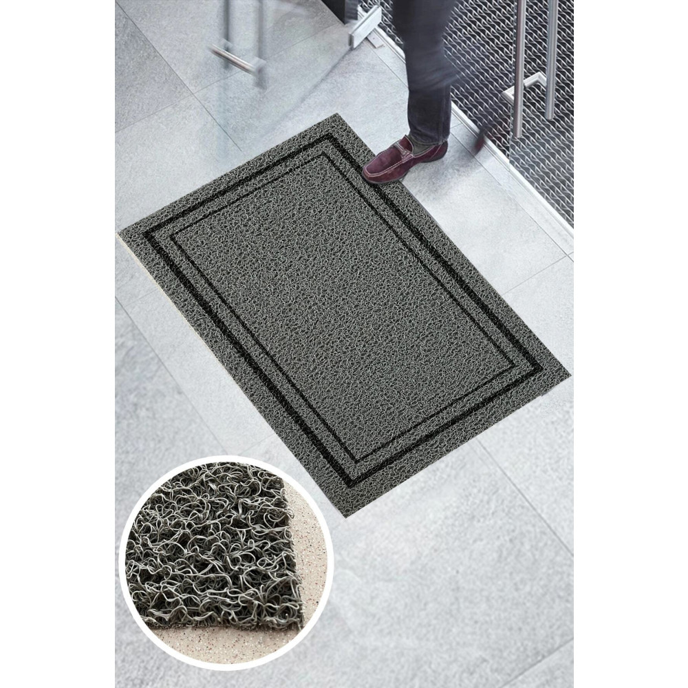 Paspas Yap Kıvırcık Paspas Siyah Çerçeve Baskılı 80 x 120 Beden Paspas Fiyatı