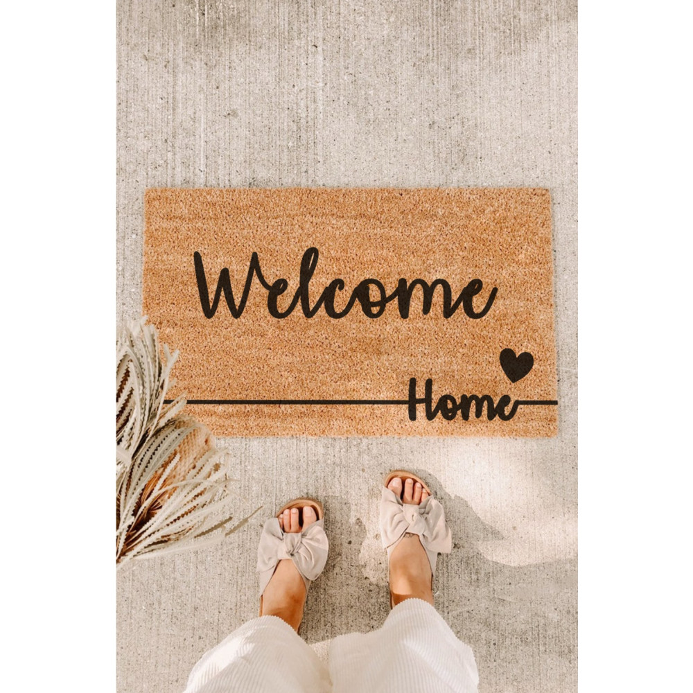 Paspas Yap Welcome Siyah Kalpli Sağ Altta Home Çizgili Kapı Önü Paspası 33 x 60 Beden Paspas Fiyatı