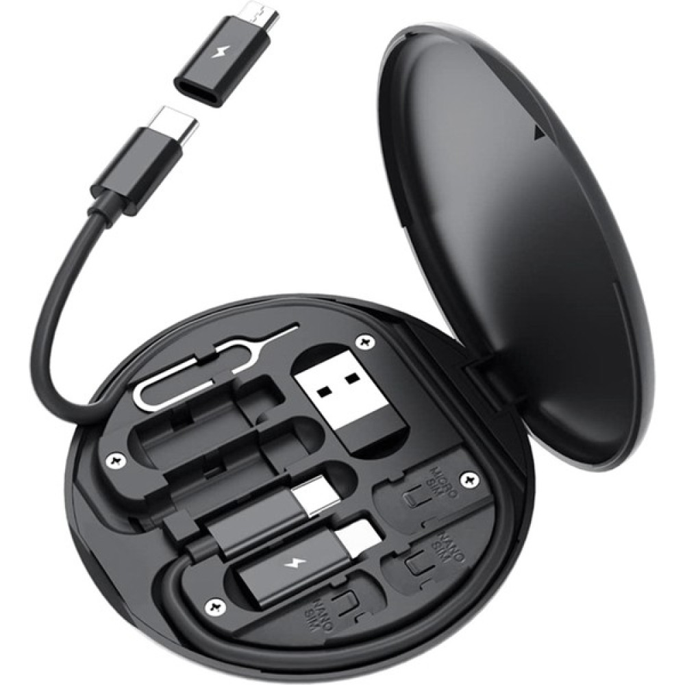 Passing Cep Telefonları Için 60W Tip-C'den Usb'ye Hızlı Şarj Adaptörü Kiti 14 13 12 Pro Otg Dönüştürücü Çoklu Saklama Kutusu (Yurt Dışından) - Siyah Cep Telefonu Kablosu Fiyatı