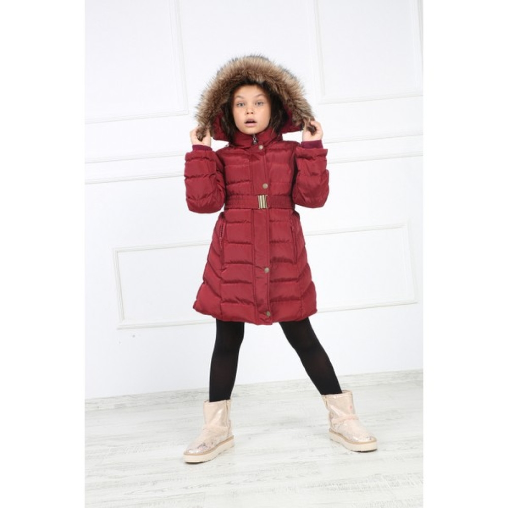 Passion Bordo Kız Çocuk Peluşu Çıkarılabilir Kemerli Şişme Kaban Mont Kız Çocuk Mont Fiyatı