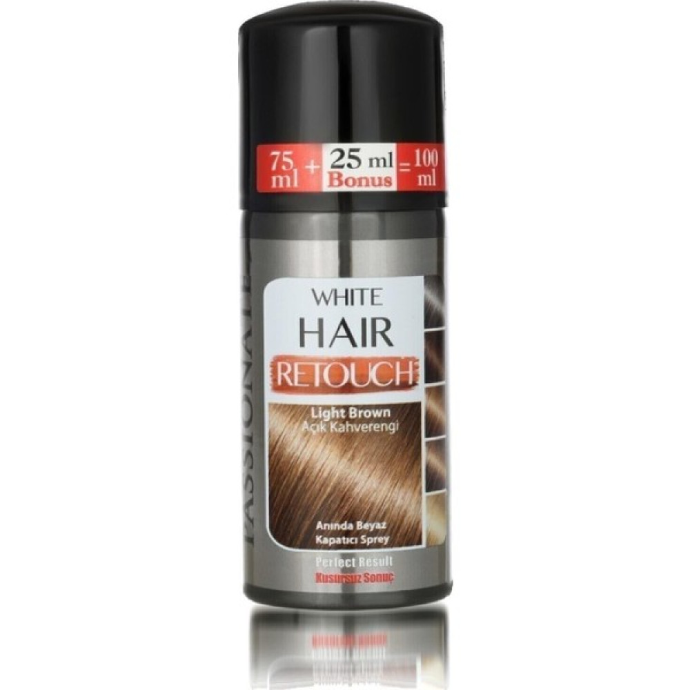 Passionate Passıonate Retouch Beyaz Kapatıcı Sprey 100ML Açık Kahverengi - 1 Siyah Saç Şekillendirici Sprey Fiyatı