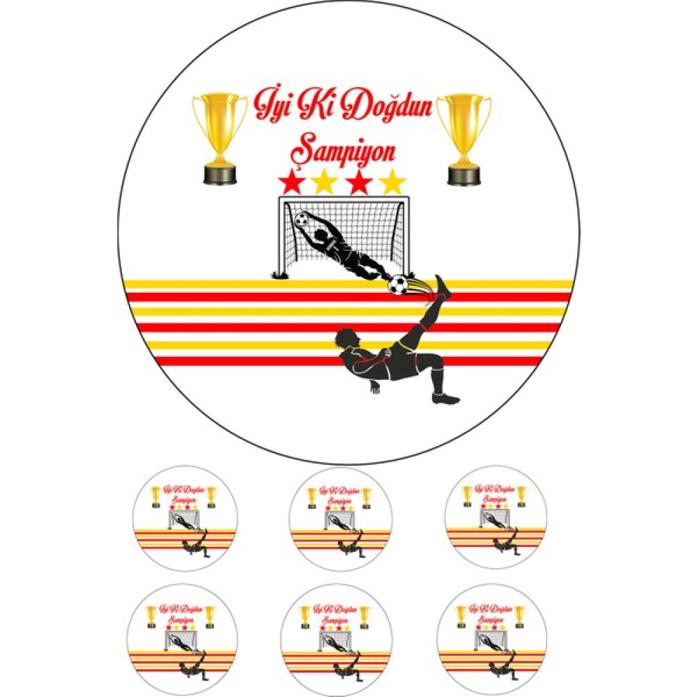 Pasta9 Yenilebilir Pasta Resmi Futbol-1 Modeli 6-8-10 Kişilik Pastaya Uygun Diğer Fiyatı