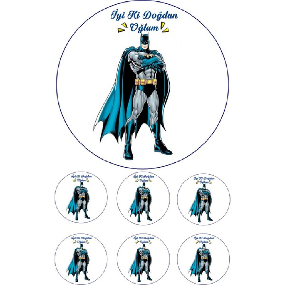 Pasta9 Yenilebilir Pasta Resmi Pirinç Kağıdından Batman 6-8-10 Kişilik Pastaya Uygun 16 cm Diğer Fiyatı