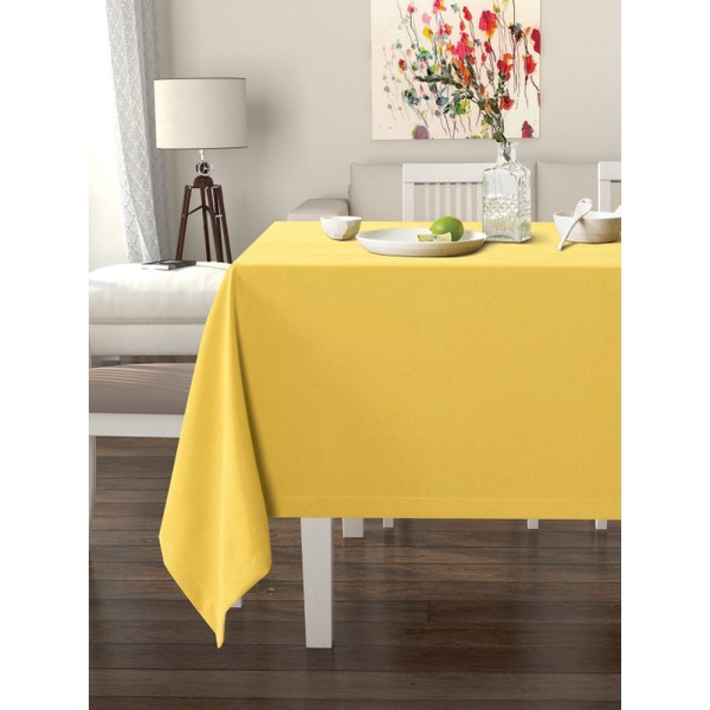 Pastel Hint Sarısı Masa Örtüsü Kadife Dokulu Leke Tutmaz - 150 x 220 cm - Sarı Masa Örtüsü Fiyatı