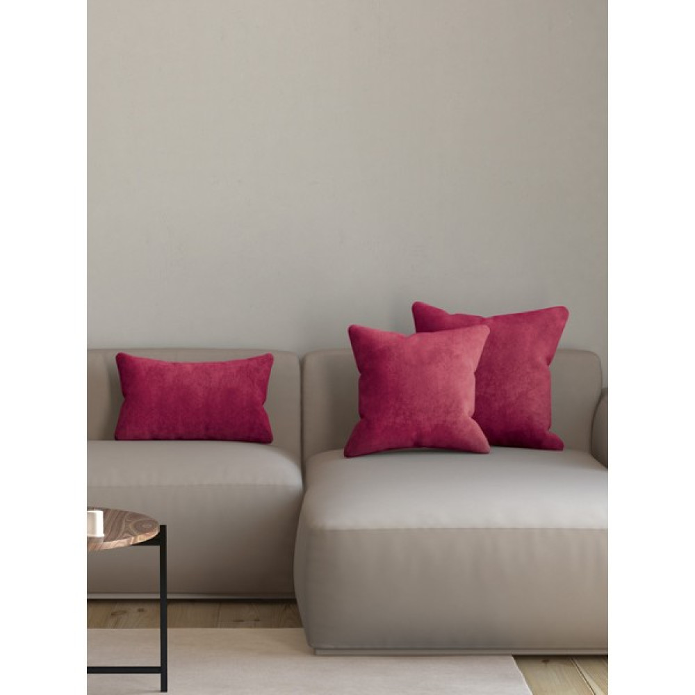 Pastel Kadife Dokulu Bordo Renk Kırlent Yastık Kılıfı Freedom Serisi Punch Için Uygun - 50 x 30 cm Kırlent / Mobilya Yastığı Fiyatı