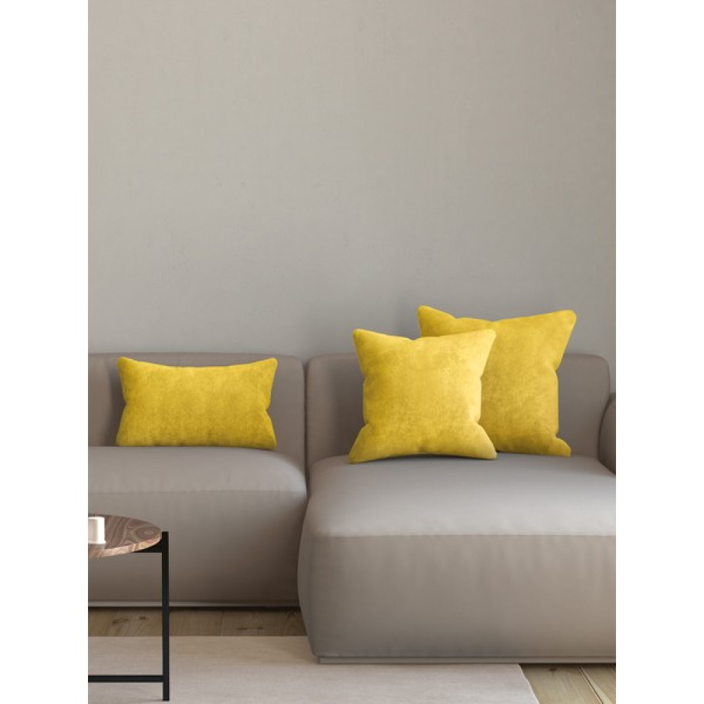 Pastel Kadife Dokulu Hint Sarısı Kırlent Yastık Kılıfı Freedom Serisi Punch Için Uygun - 40 x 40 cm - Sarı Kırlent / Mobilya Yastığı Fiyatı