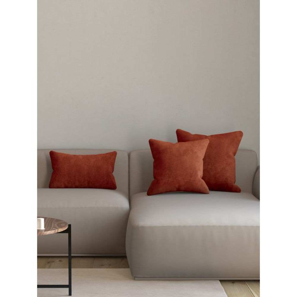 Pastel Kadife Dokulu Kiremit Renk Kırlent Yastık Kılıfı Freedom Serisi Punch Için Uygun - 40 x 40 cm Kırlent / Mobilya Yastığı Fiyatı