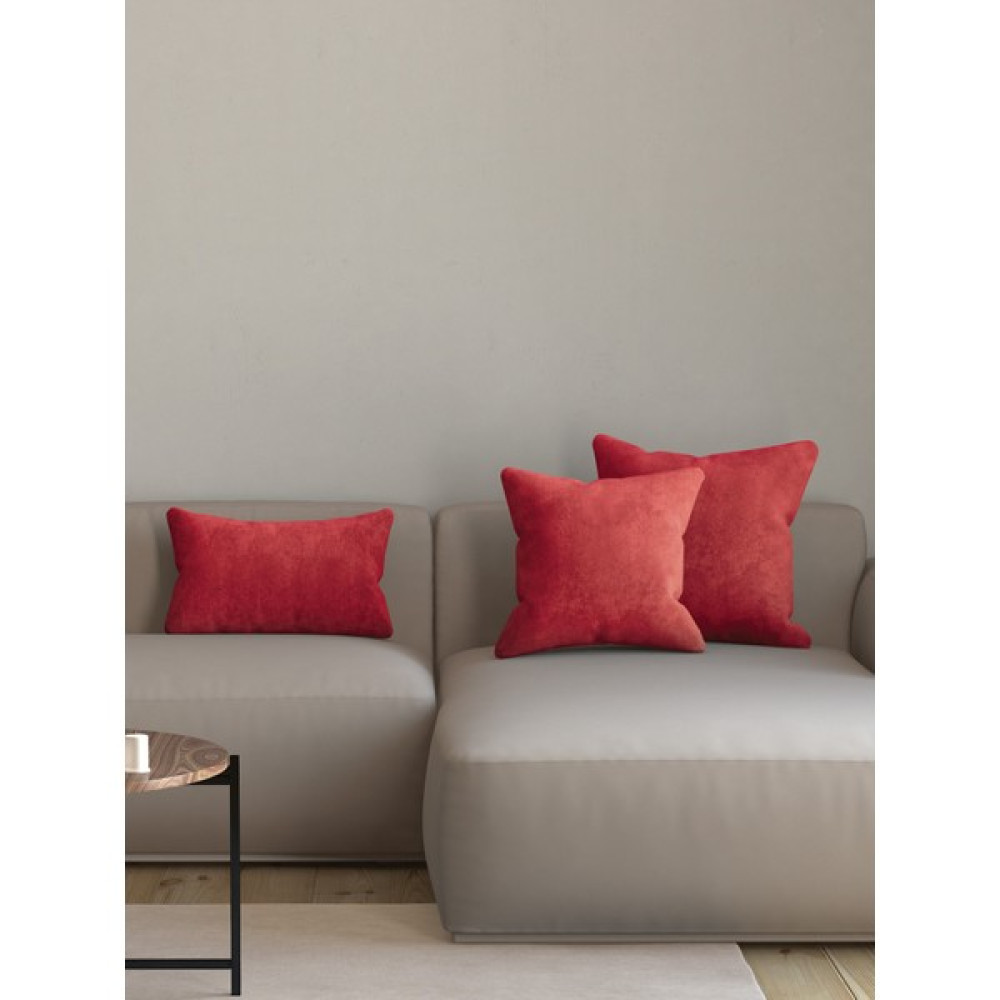 Pastel Kadife Dokulu Metalik Kırmızı Kırlent Yastık Kılıfı Freedom Serisi Punch Için Uygun - 40 x 40 cm Kırlent / Mobilya Yastığı Fiyatı