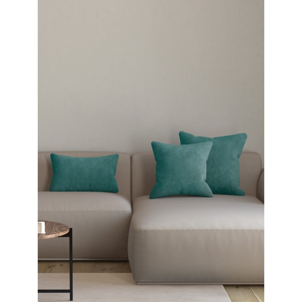 Pastel Kadife Dokulu Petrol Rengi Kırlent Yastık Kılıfı Freedom Serisi Punch Için Uygun - 40 x 40 cm Kırlent / Mobilya Yastığı Fiyatı