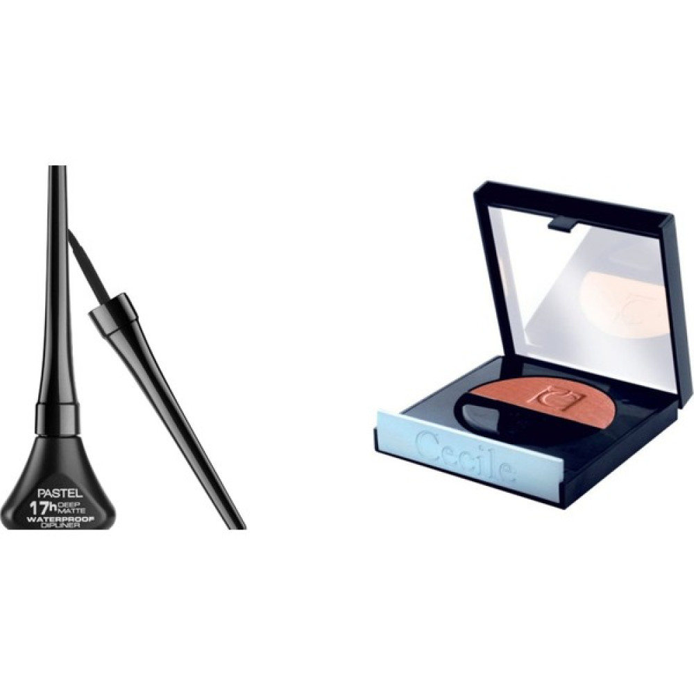 Pastel Siyah Likit Waterproof Dipliner + Cecile Allık Eyeliner Fiyatı