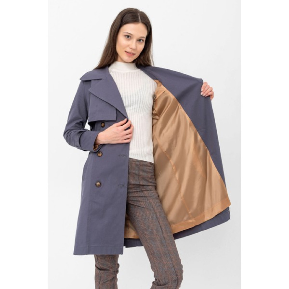Pastelastore %100 Pamuk Gabardin Midi (95CM) Astarlı Kemerli Kadın Trençkot 1113 Kadın Trençkot Fiyatı