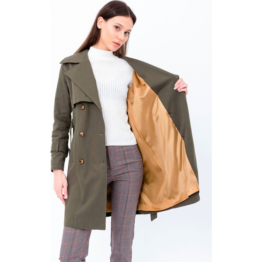Pastelastore %100 Pamuk Gabardin Midi (95CM) Astarlı Kemerli Kadın Trençkot 1113 Kadın Trençkot Fiyatı