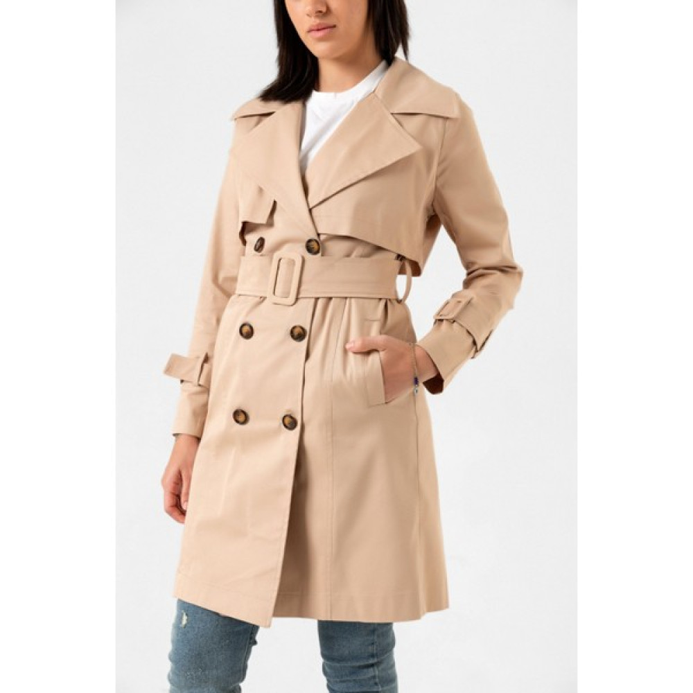 Pastelastore Esnek Pamuk Gabardin Midi 95 cm Astarsız Kadın Trençkot 1118 Kadın Trençkot Fiyatı