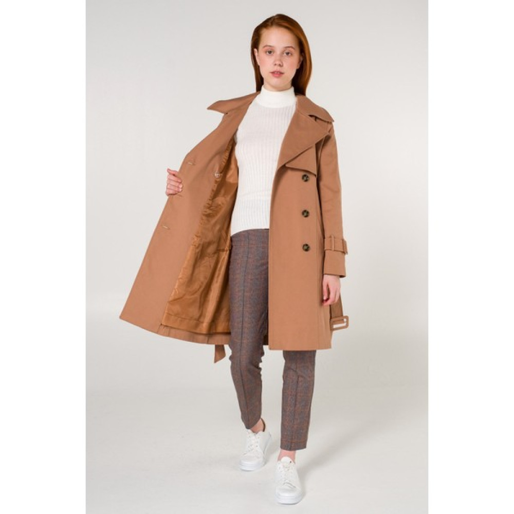 Pastelastore Pamuk Gabardin Midi Kadın Trençkot 1113 Kadın Trençkot Fiyatı