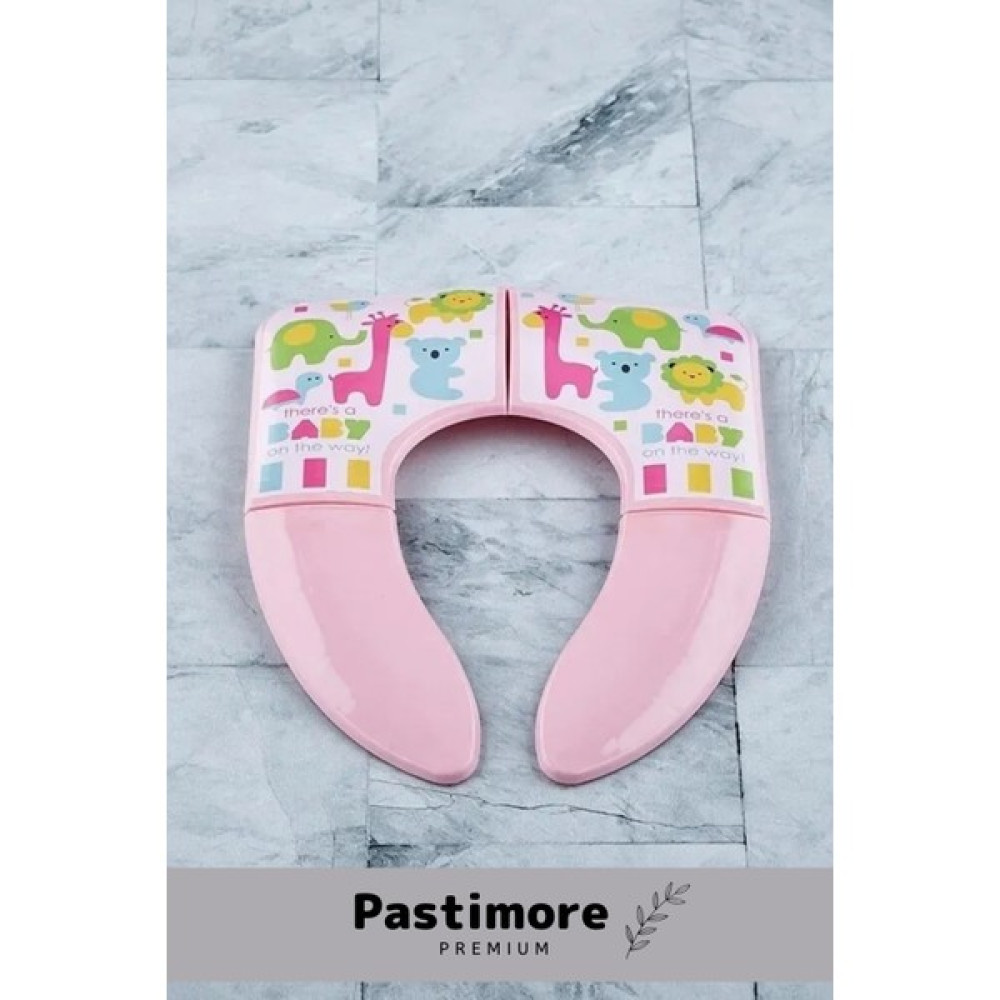 Pastimore Çocuk Klozet Kapağı Tuvalet Eğitici Alıştırıcı Katlanabilir Adaptörü Hijyenik Bebek Lazımlık Aparat - Pembe Klozet Adaptörü Fiyatı