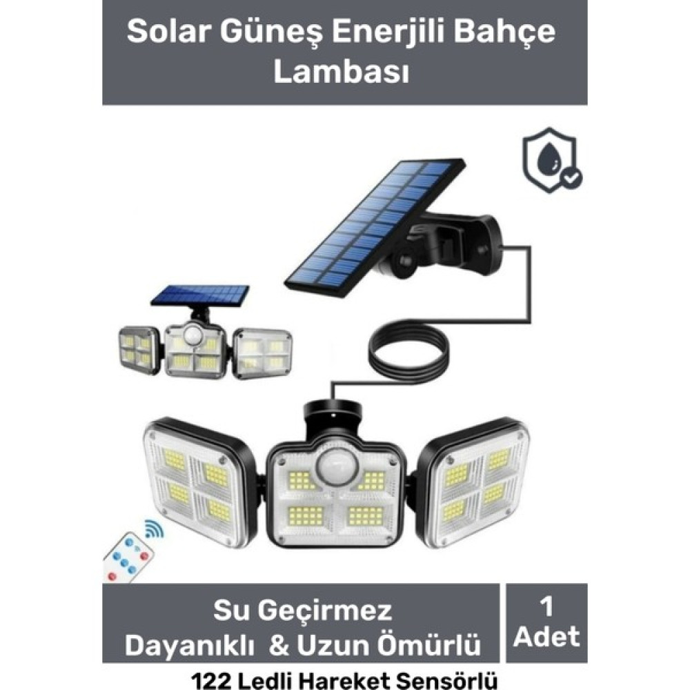 Pastimore Premium Kumandalı Solar Güneş Enerjili 122 Ledli Hareket Sensörlü Bahçe Aydınlatma Sokak Lambası Dış Mekan & Bahçe Oyuncakları Fiyatı