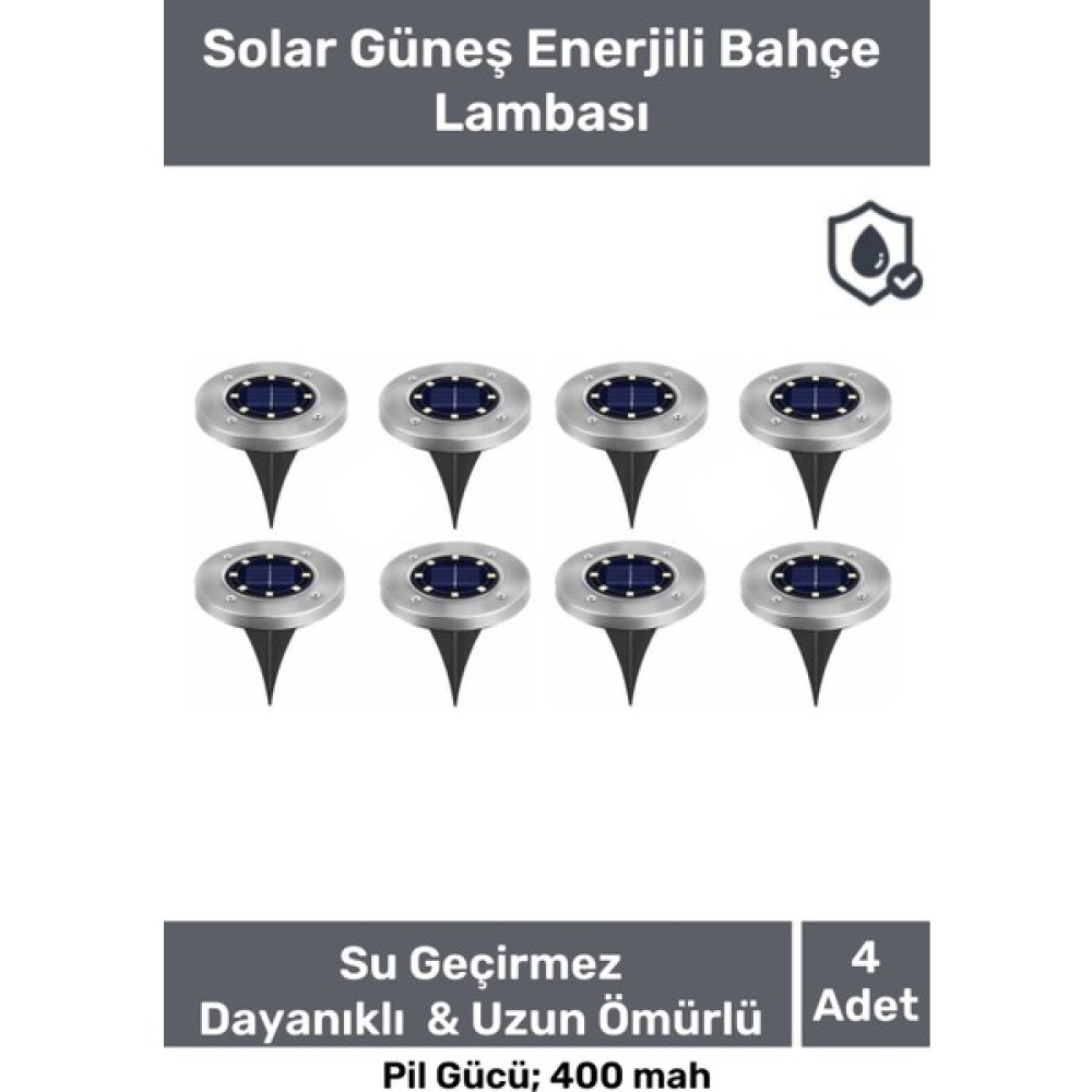 Pastimore Su Geçirmez Dayanıklı 8 Ledli Solar Güneş Enerjili Işık Bahçe Dekor Aydınlatma Lambası - 4 Adet Dış Mekan & Bahçe Oyuncakları Fiyatı