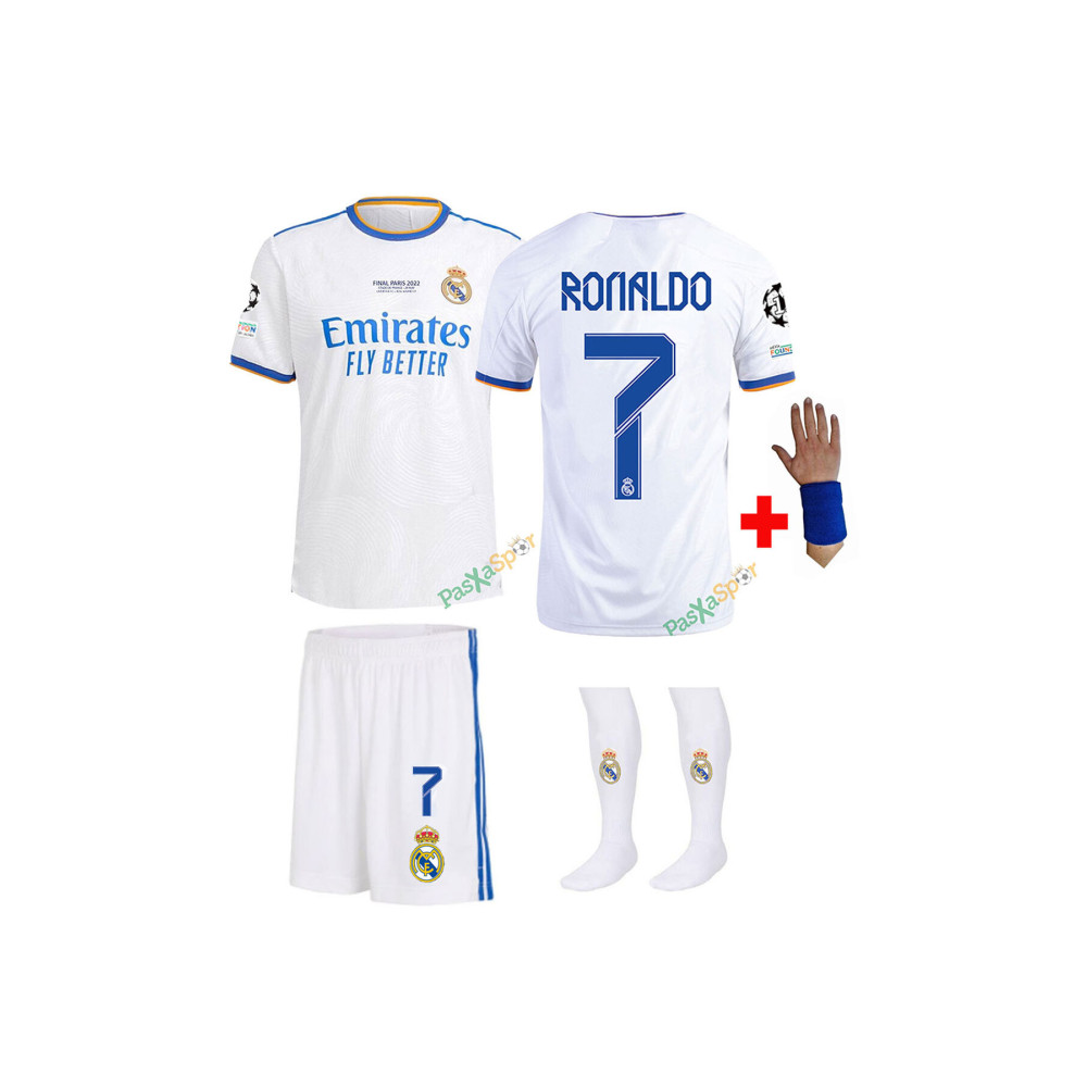 Pasxaspor 2022 Şampiyonlar Ligi Finali Real Madrid Ronaldo Çocuk Forması Şort Çorap Bileklik Hediyeli 8-9 Yaş Beden Erkek Forma Fiyatı