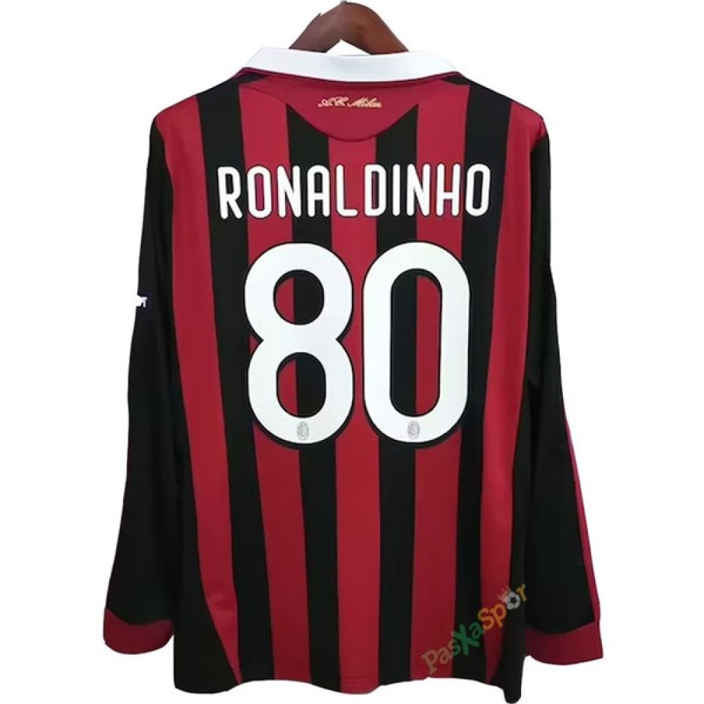 Pasxaspor Profesyonel Ithal Kalite Ac Milan 2009 Iç Saha Şampiyonlar Ligi Ronaldinho Uzun Kol Maç Forması Futbol Malzemeleri Fiyatı