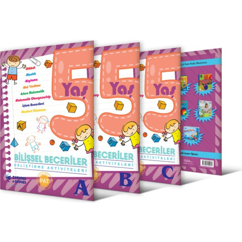 Pat Yayınları Curious&Genius Bb Geliştirme Aktivite Seti - 5 Yaş (A-B-C) Zihinsel Gelişim Kitapları Fiyatı