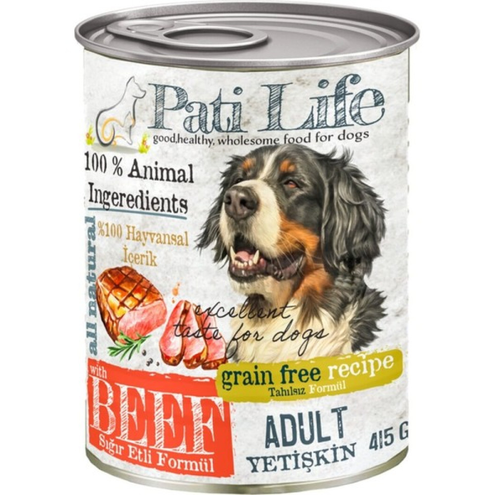 Pati Life 415 gr Yetişkin Sığır Etli Yaş Konserve Köpek Maması 24 ADET Evcil Hayvan Ürünleri Fiyatı