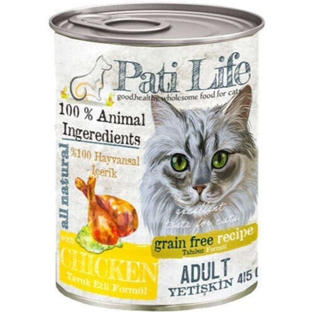 Pati Life Patilife Yetişkin Kedi Konservesi Tavuk Etli 415 gr 24 Adet Evcil Hayvan Ürünleri Fiyatı