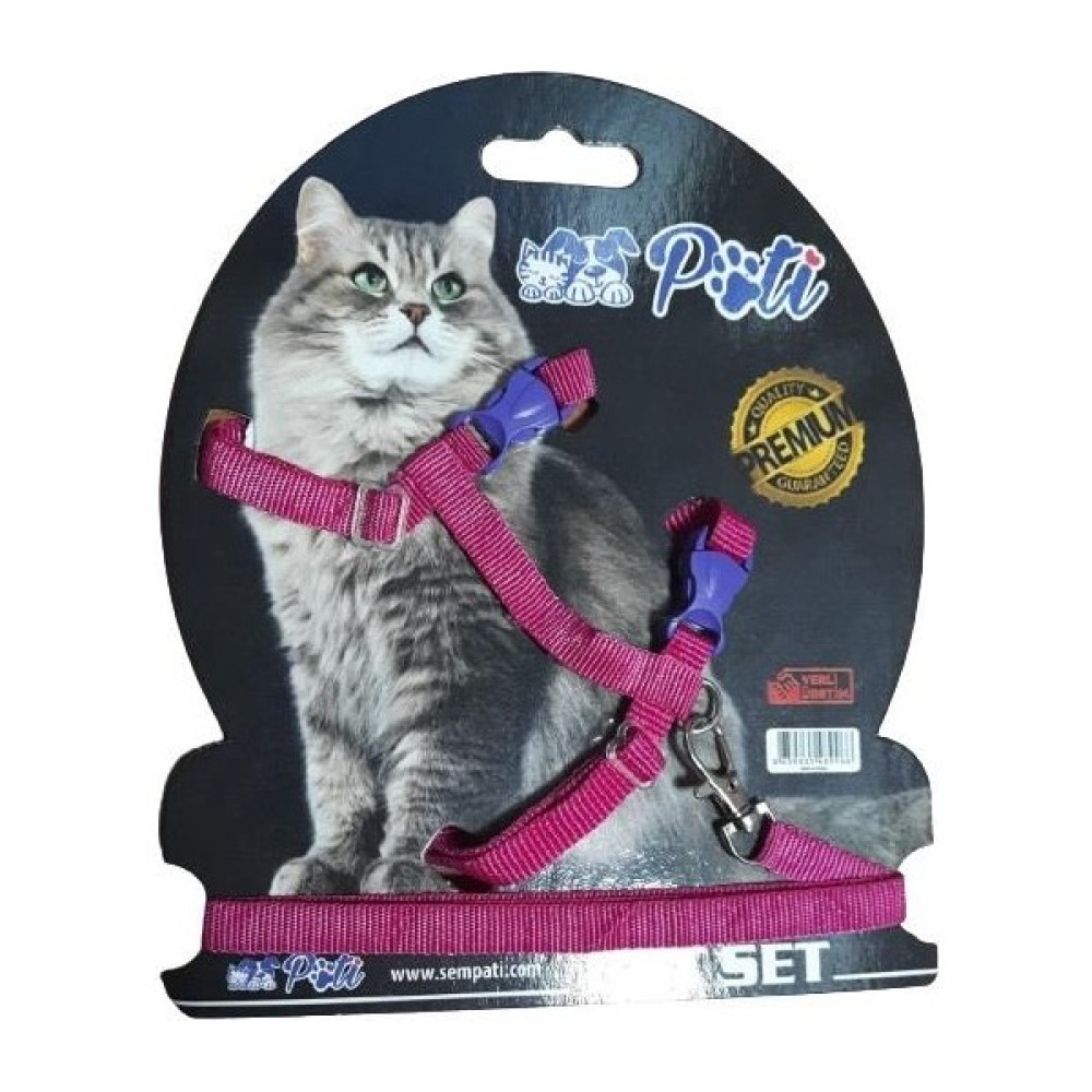Pati Yavru Köpek ve Kedi Gezdirme Takım Tasması (Ayarlanabilir) Düz Fuşya Evcil Hayvan Ürünleri Fiyatı