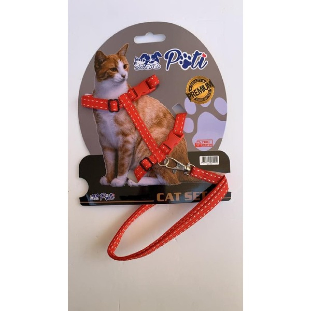 Pati Yavru Köpek ve Kedi Gezdirme Takım Tasması (Ayarlanabilir) Kırmızı Çizgili Evcil Hayvan Ürünleri Fiyatı