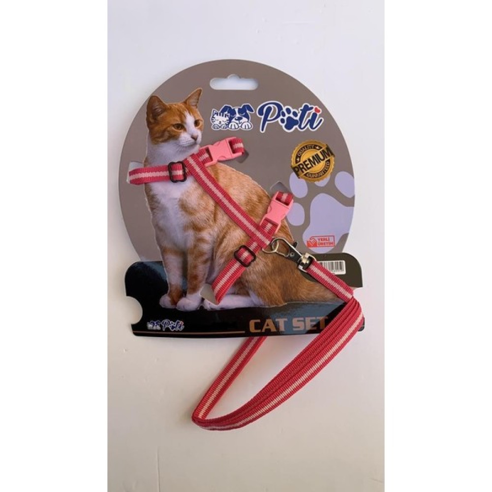 Pati Yavru Köpek ve Kedi Gezdirme Takım Tasması (Ayarlanabilir) Kırmızı-Pembe - Kırmızı - Pembe Evcil Hayvan Ürünleri Fiyatı