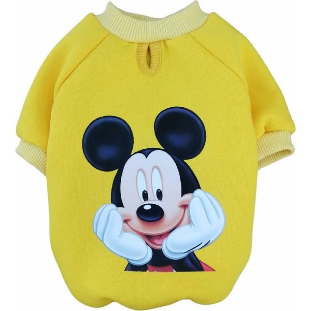 Patibör Mickey Mouse Baskılı 3 Iplik Şardonlu Köpek Sweatshirt - Sarı - M Evcil Hayvan Ürünleri Fiyatı
